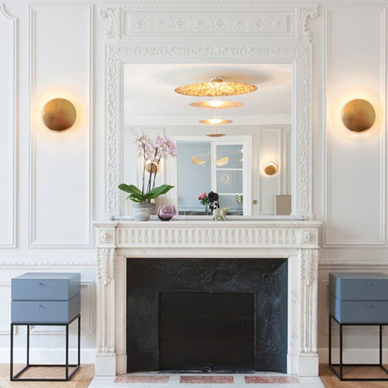 Lampade a sconde circolare in metallo moderno lampada a parete da letto da letto