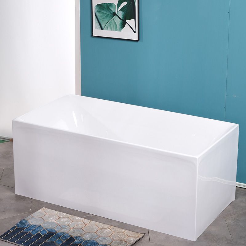 Antique Finish Bathtub Modern Rectangular Back to Wall Soaking Bath Tub