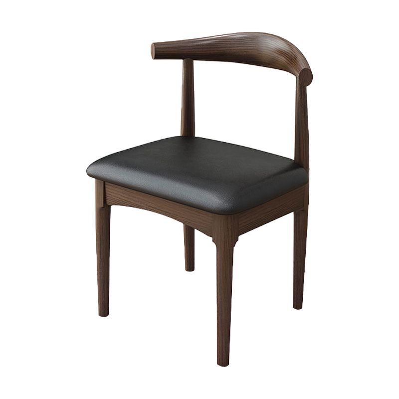 Silla de comedor de estilo tradicional, silla individual lateral sin brazos de cocina con patas de madera