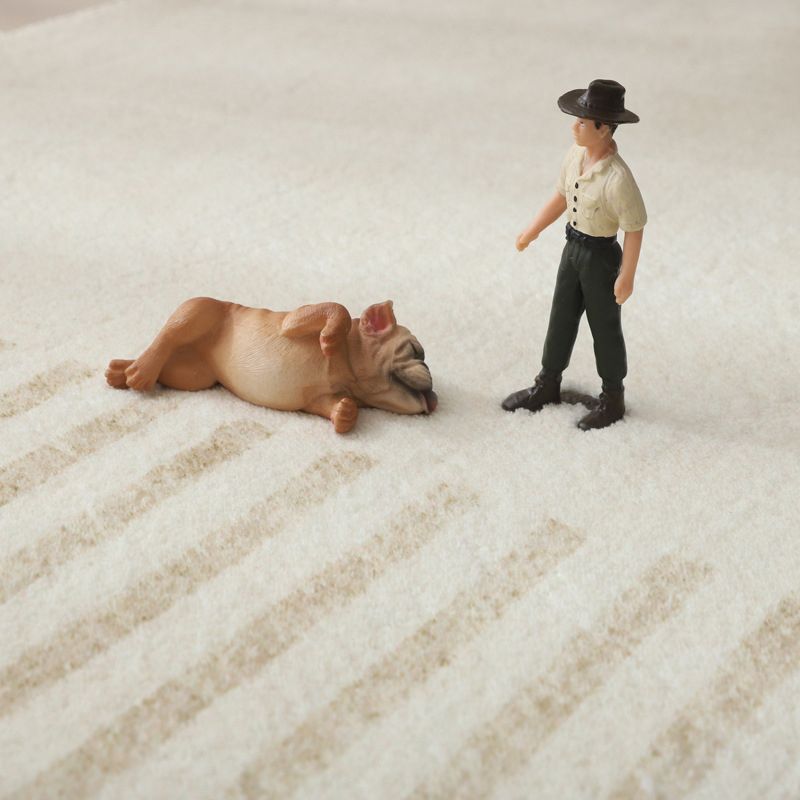 Black Color Block Rug Polyester Modern  Rug Washable Rug for Living Room