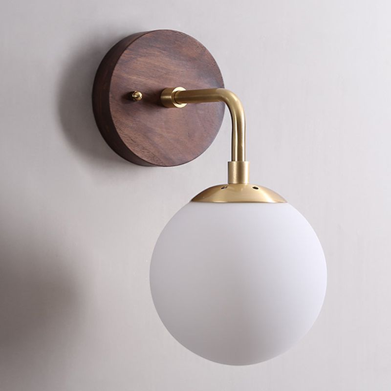 Holzkugel Wandleuchte moderne Stil 1 Licht Wandbeleuchtung Armaturen