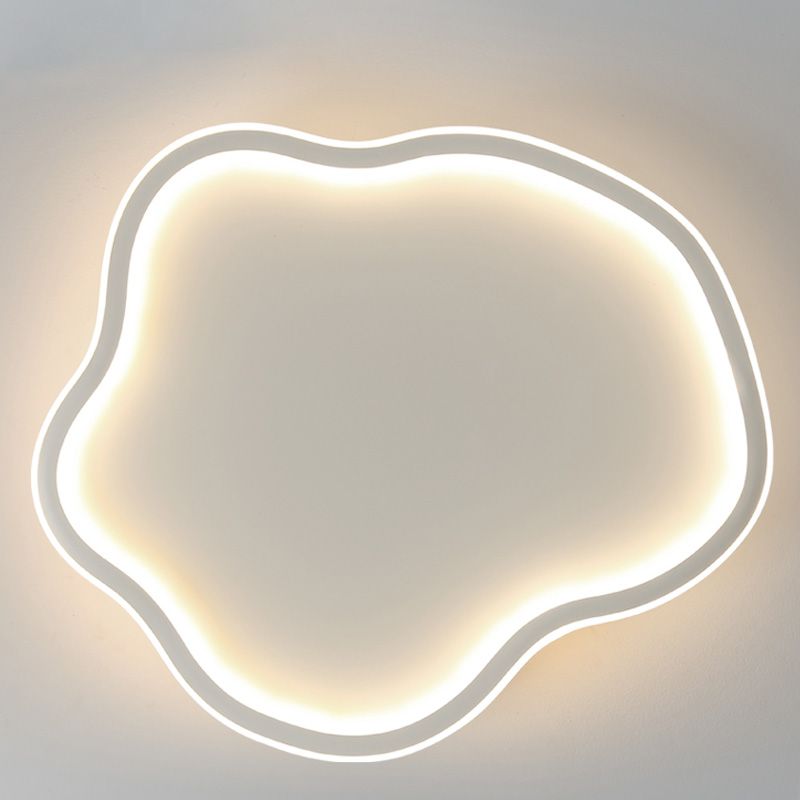 Unique Shaped LED Flush Mount Ceiling Light Fixture with Acrylic Shade for Living Room