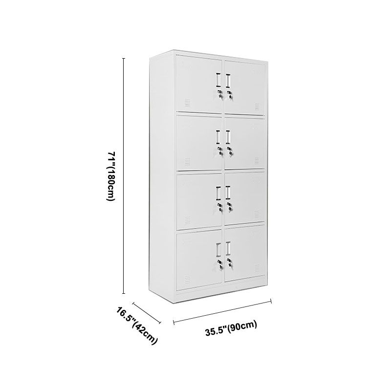Contemporary Style Wardrobe Armoire Metal Non-Hanging Armoire with Locks