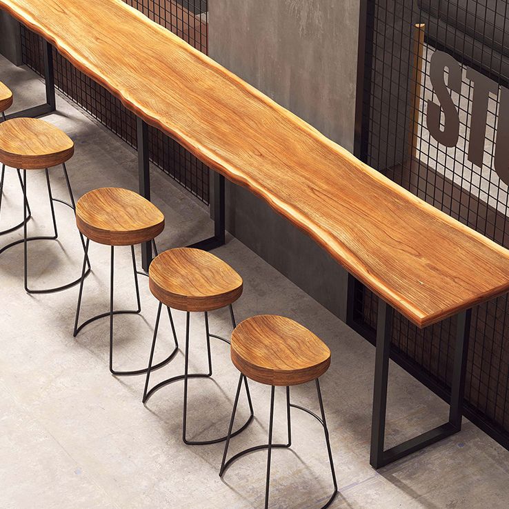 Indoor Industrial Bar Dining Table Rectangle Pine Wood Bar Table