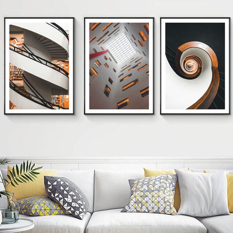 Architectuur interieur weergave canvas kunst zachte kleur hedendaagse muur decor voor thuis