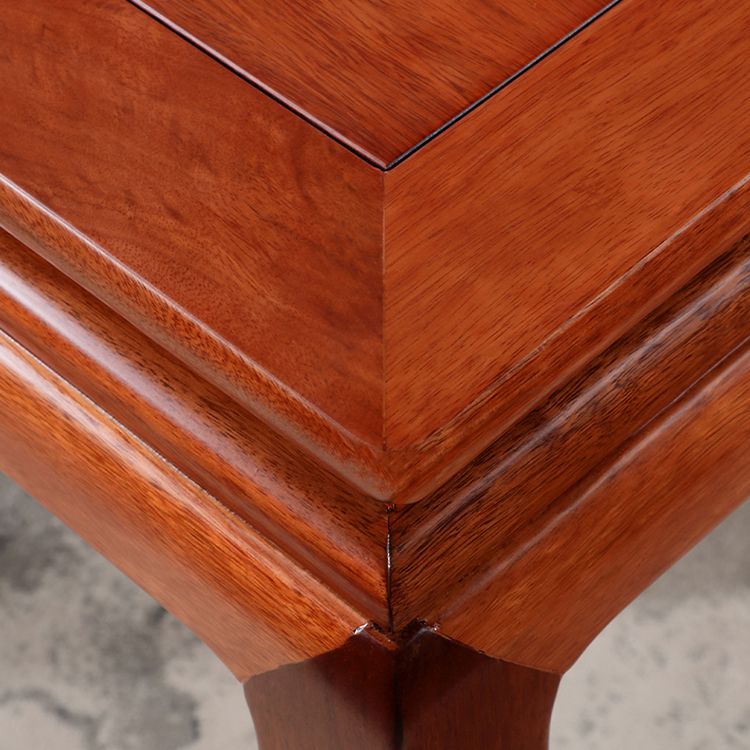 Mesa de comedor rectangular moderna de mediados de siglo de madera maciza, mesa marrón para comedor