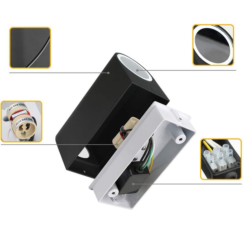 Cylinder Shape Wall Lamp Modern Style Metal 2 Lights Wall Light in White/Black