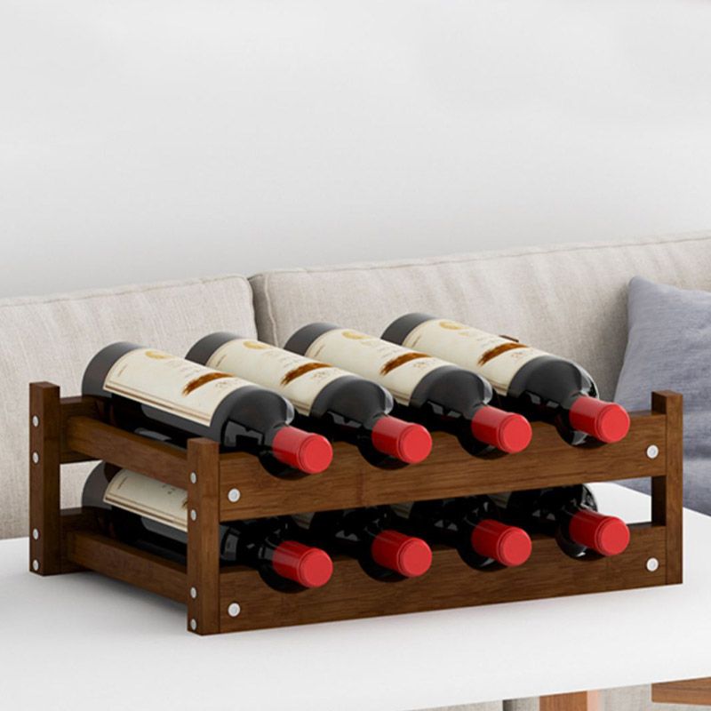 Solid Wood Wine Rack Countertop Wine Bottle Rack for Living Room