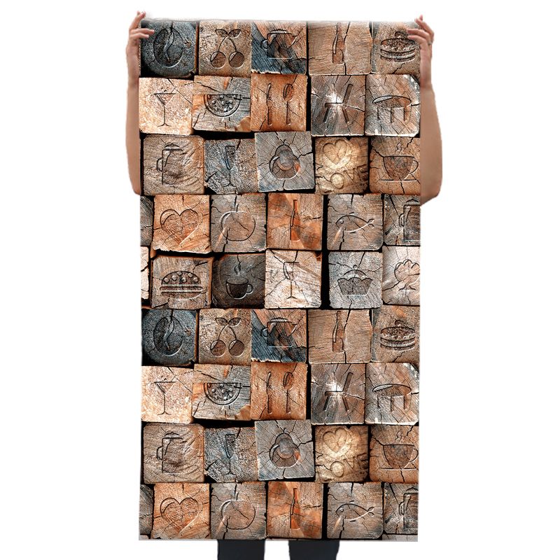 Repurposed Wood Wallpaper Roll Multi-Colored Industrial Wall Art for Business Scenes