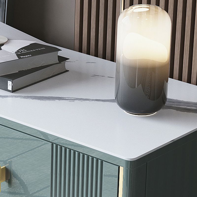 16" W Horizontal Double Dresser Bedroom Slate Top Storage Chest with Drawers