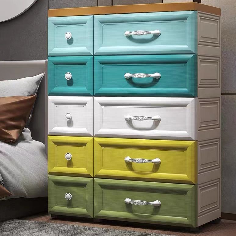 Modern Wardrobe Plastic 10-drawer Wardrobe Closet,29.53" D x 13.78" W x 39.37" H