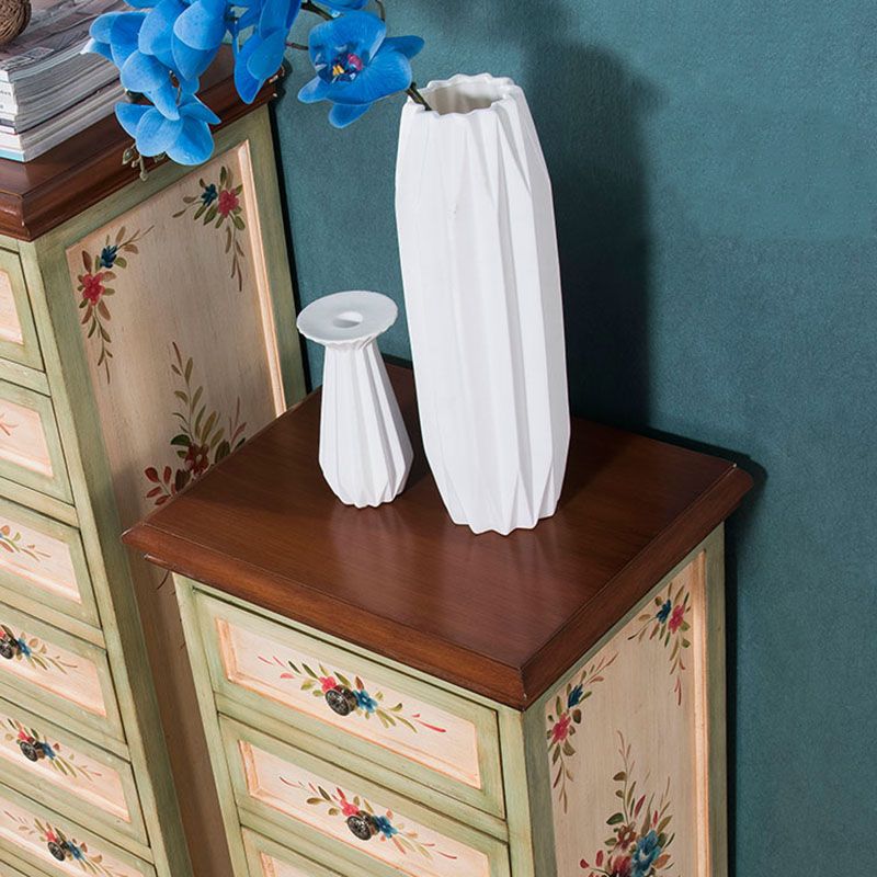 Traditional Vertical Home Chest Wooden Storage Chest with Drawers