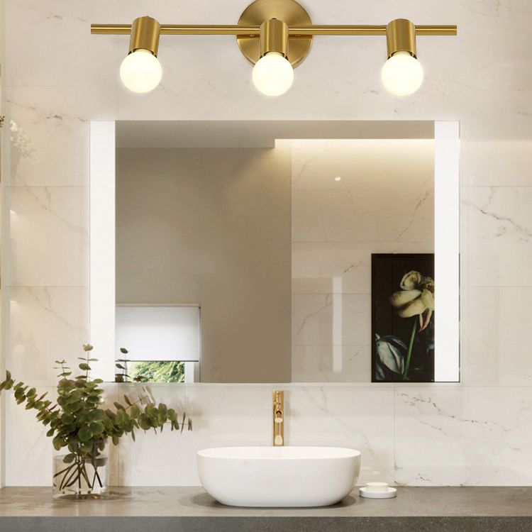 Bare Bulb Vanity Sconce Lights Ultra-modern Metallic Wall Sconce Lighting for Bathroom