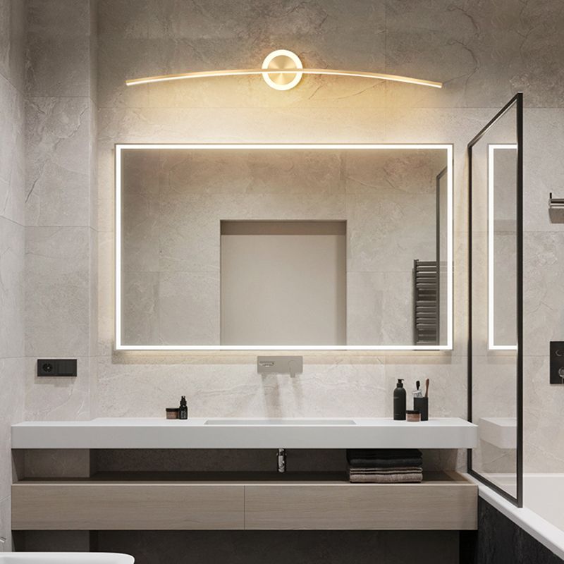 Linear Shape Wall Lighting Modern Style Metal 2 Light Sconce Light for Shower Room