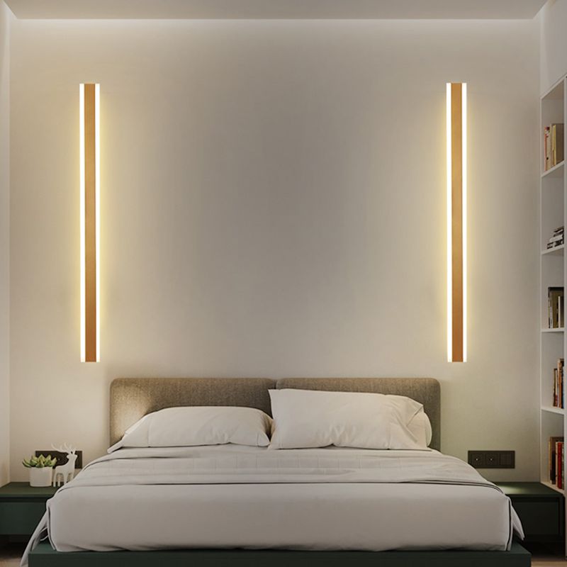 Metal Linear Shape Wall Mount Lighting Modern 1 Light Wall Mounted Light Fixtures