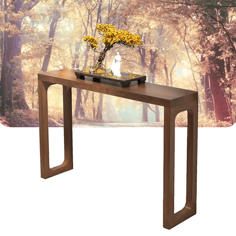 Solid Wood Rectangle Console Table Sled Base 33.46" Tall End Table