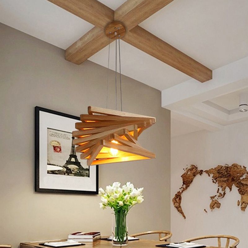 Spiral Design Triangle Pendant Light Nordic Novelty 1 Bulb Dining Room Hanging Ceiling Lamp