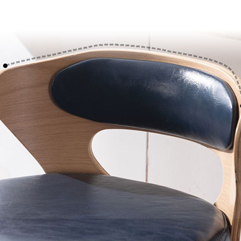 Modern Armless Backrest Counter Stool Wood Kitchen Bar Stool with Pedal and Cushion