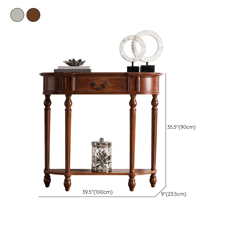 Victorian Wood Console Table Free Form Console Sofa Table for Hall