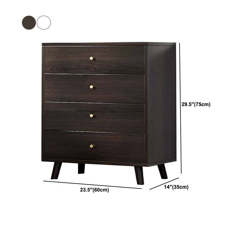 Contemporary Rectangle Side Cabinet with Drawers Wood Accent Chest