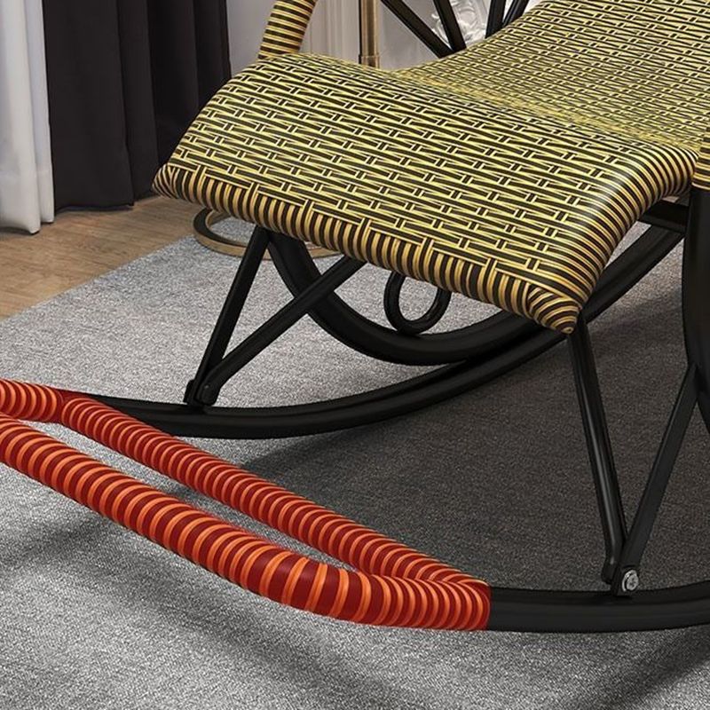 Wicker and Metal Rocking Chair Contemporary Reclining Rocker Chair Spindle