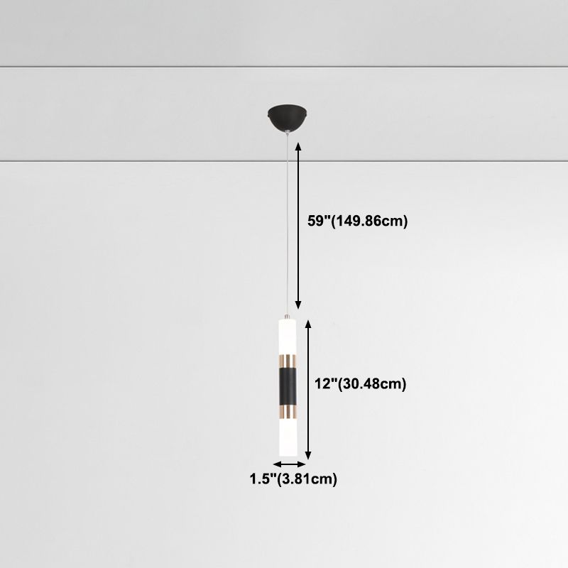 Cylindrical Shape Metal Hanging Lights Modern Style Hanging Light Fixtures