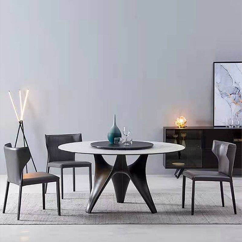 Modern style Round Dinner Table Steel Pedestal Base Table for Room