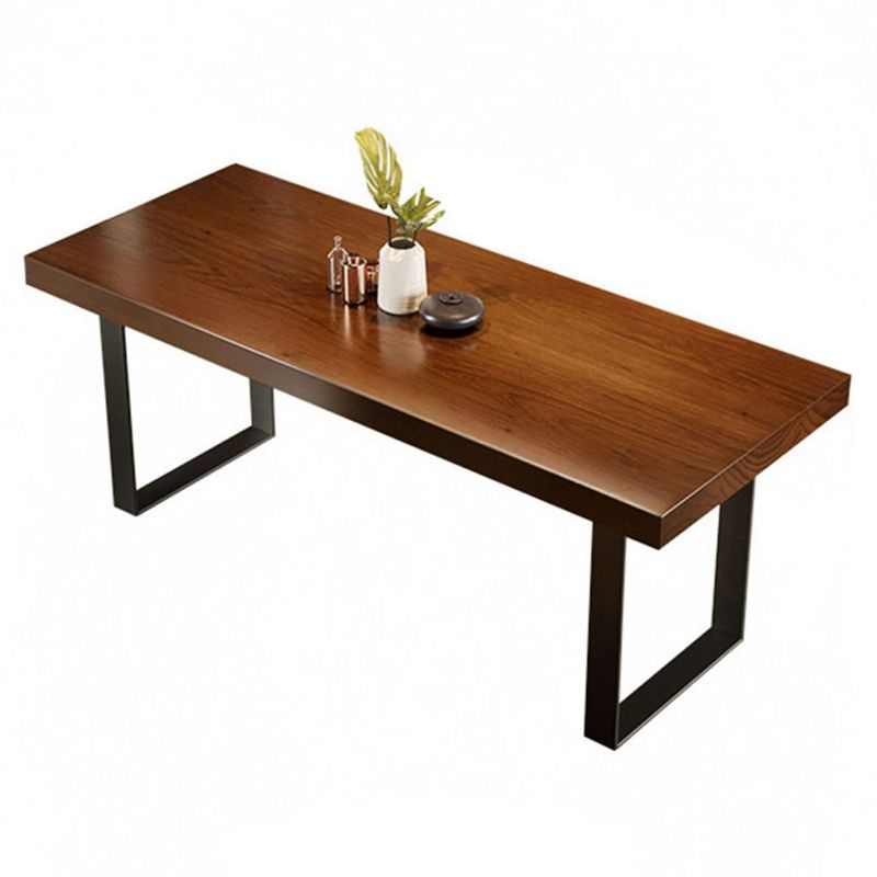 Industrial 1/4/5/7 Pieces Furniture Solid Wood Rectangle Dining Room Set in Brown