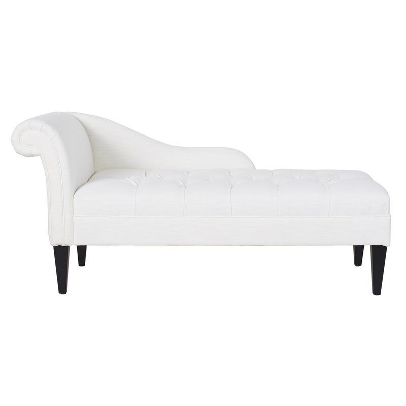 Modern Style Chaise Polyester Blend Chaise Lounge with Rolled Arms
