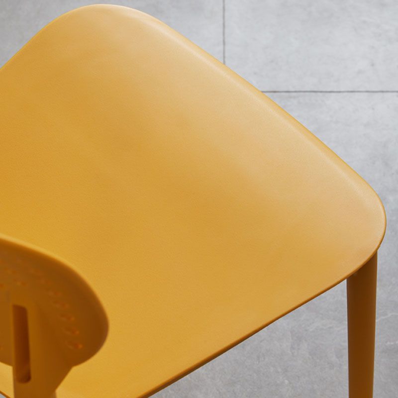 Minimalist Design Plastic Dining Armless Chair Open Back Dining Side Chairs