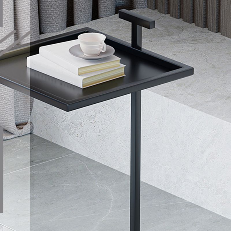 Mid-century Modern Square Tray Top Side Table 23.23" Tall Metal C End Table