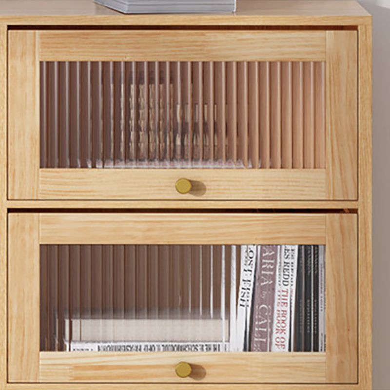 Scandinavian Closed Back Standard Bookshelf Wooden Bookcase with Rectangular Shelves