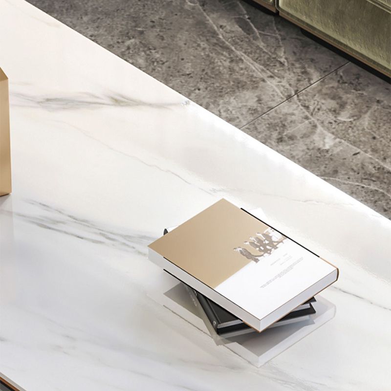 Glam Sled Coffee Table Slate Rectangular Coffee Table Set for Bedroom and Living Room