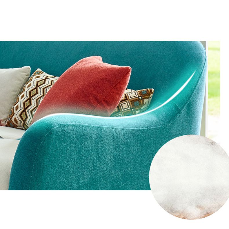 Contemporary Cotton Blend Loveseat with Flared Arm and 2 Pillows