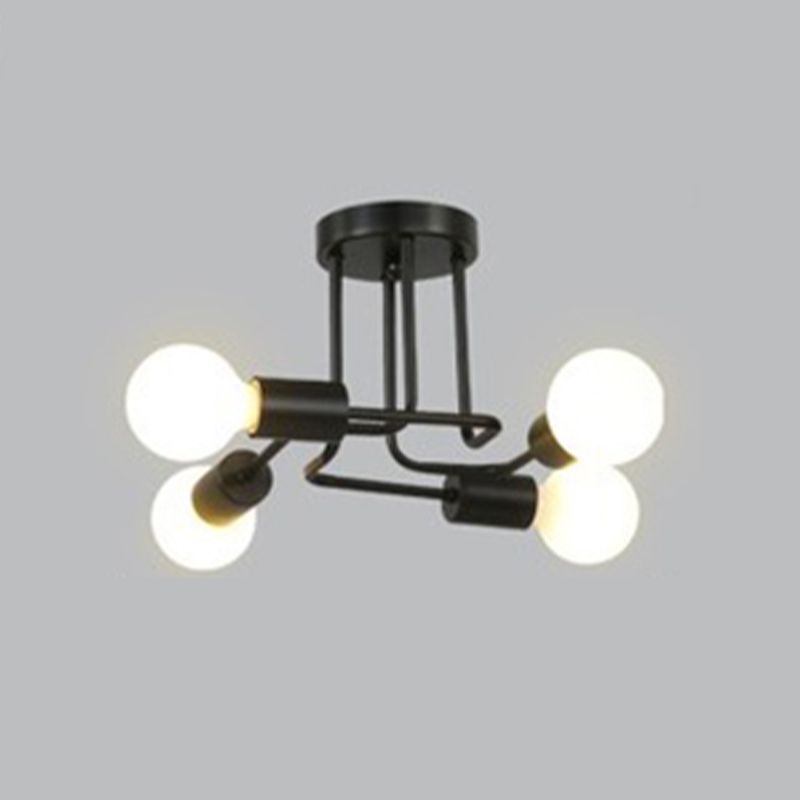 Industrial Starburst Flush Mount Ceiling Light Metal Multiple-Light Flush Light