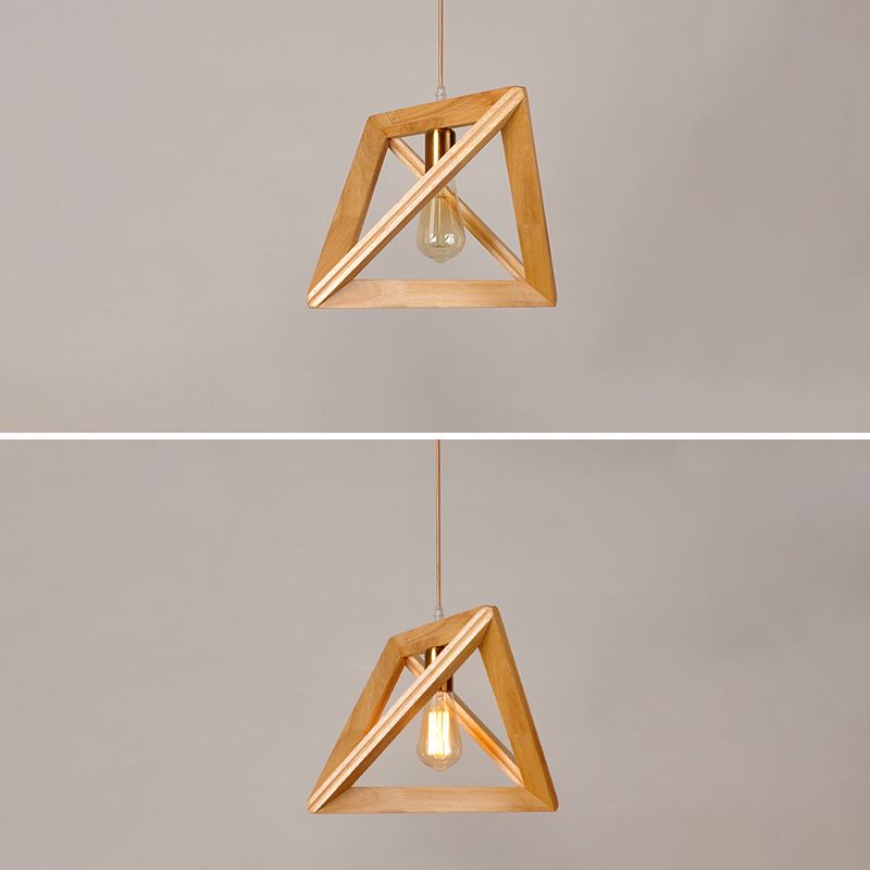 Dreiecks-Esszimmer Suspension anheizt helles Holz 1-Licht minimalistische Deckenbehandlung