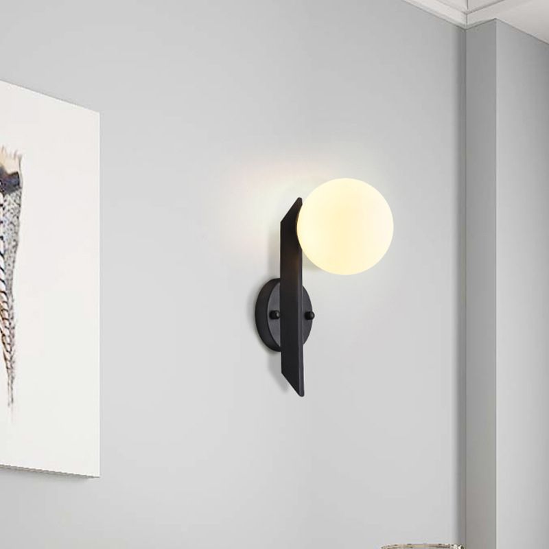 Modern Style Wall Sconce Glass 1 Light Ball Shape Sconces for Bedroom