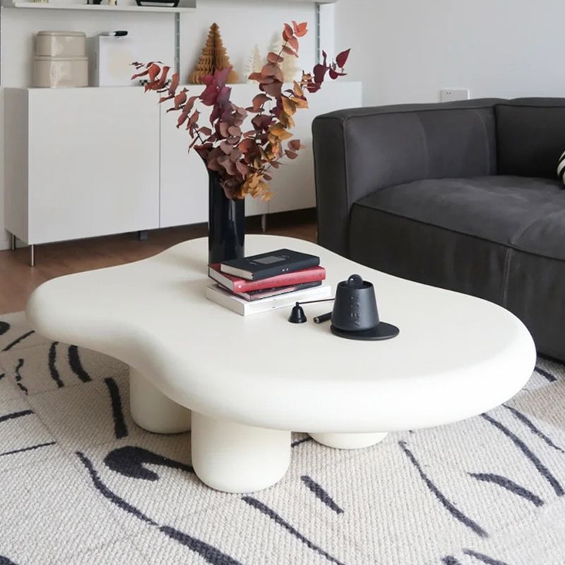 Nordic Irregular 4 Legs Coffee Table 11.8" H Wood Cocktail Table