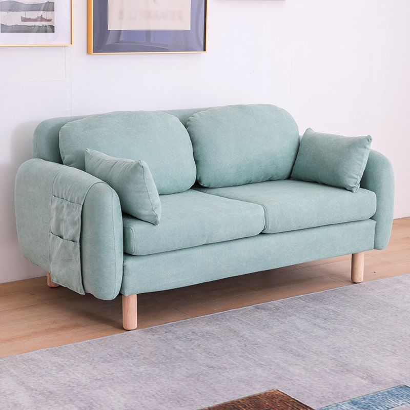 Scandinavian Loveseat with Two Pillow Back and Storage for Apartment