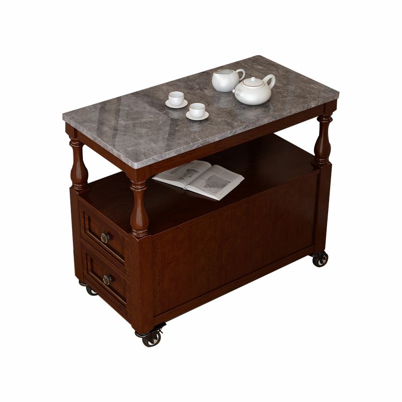 Rectangular Side Table Traditional Glossy End Table with Drawer and Shelf