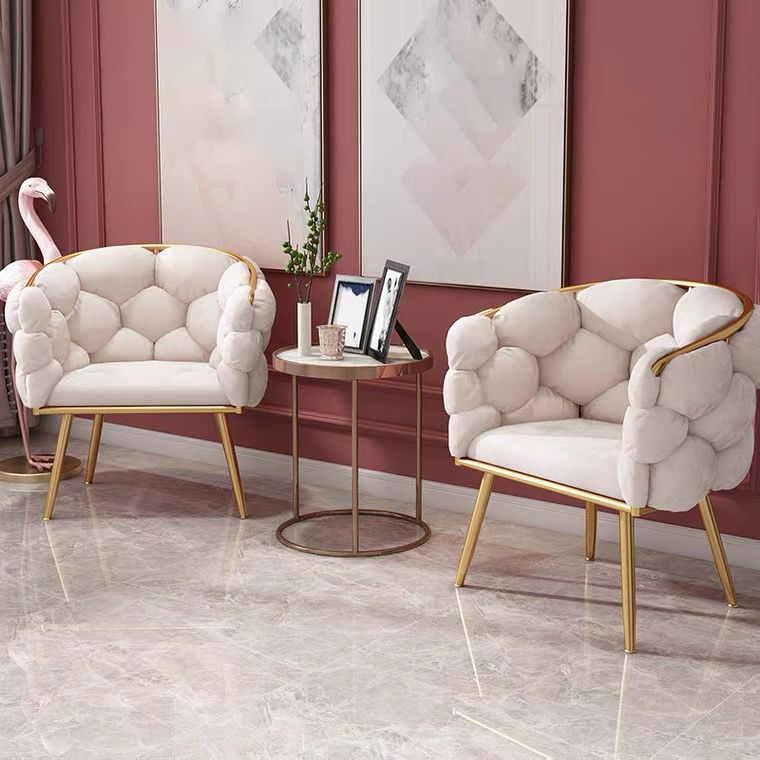 Chaise de salle à manger sans accoudoirs en velours scandinave, chaise simple rembourrée à dossier solide