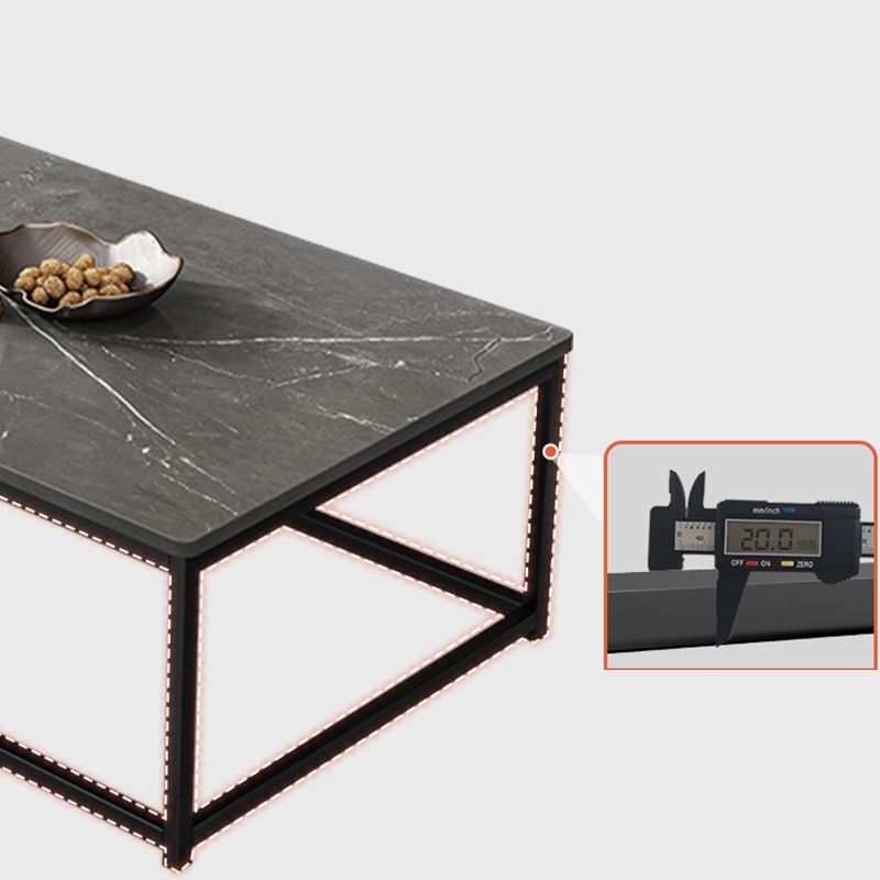 Modern Simple 1 Single Cocktail Table Rectangular Frame Coffee Table with Storage Shelf