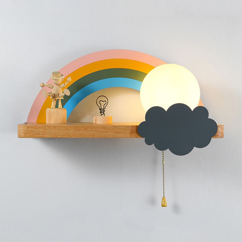 1-Licht-Glaswandbeleuchtung Kinderstil Ballform Wandmontage Leuchte in Weiß