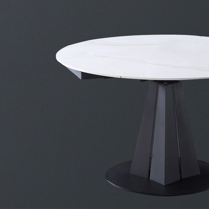 Modern Extendable Stone Dining Table Steel Base Dinner Table for Home