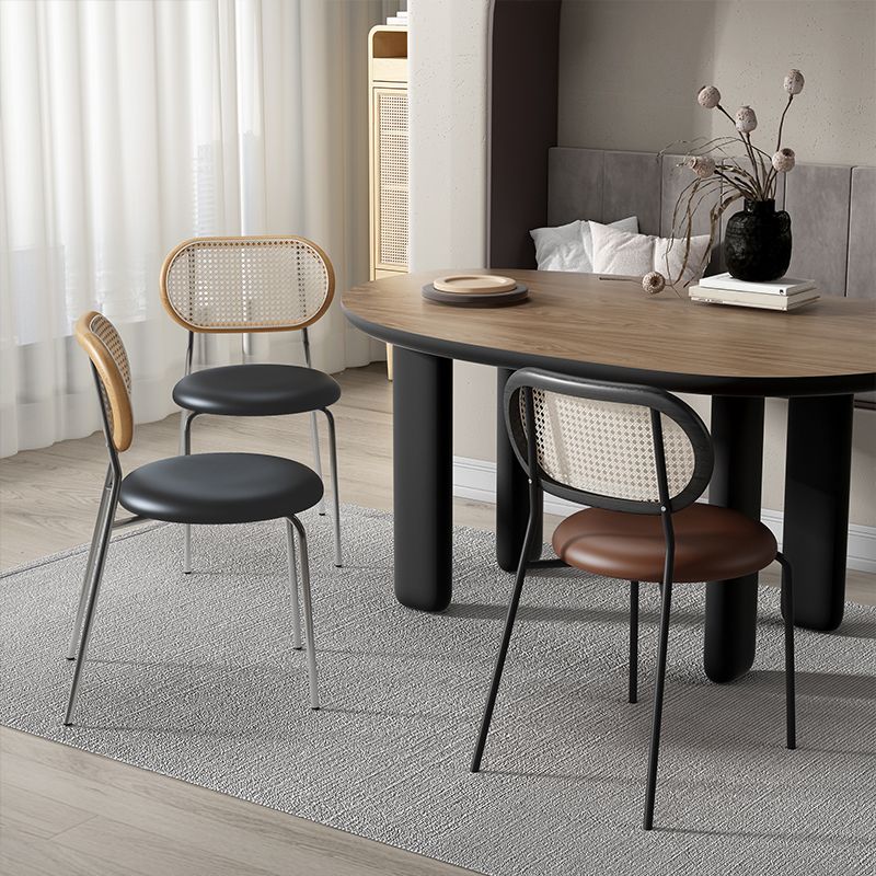 Contemporary Dining Chair Armless Chair with Metal Legs for Home