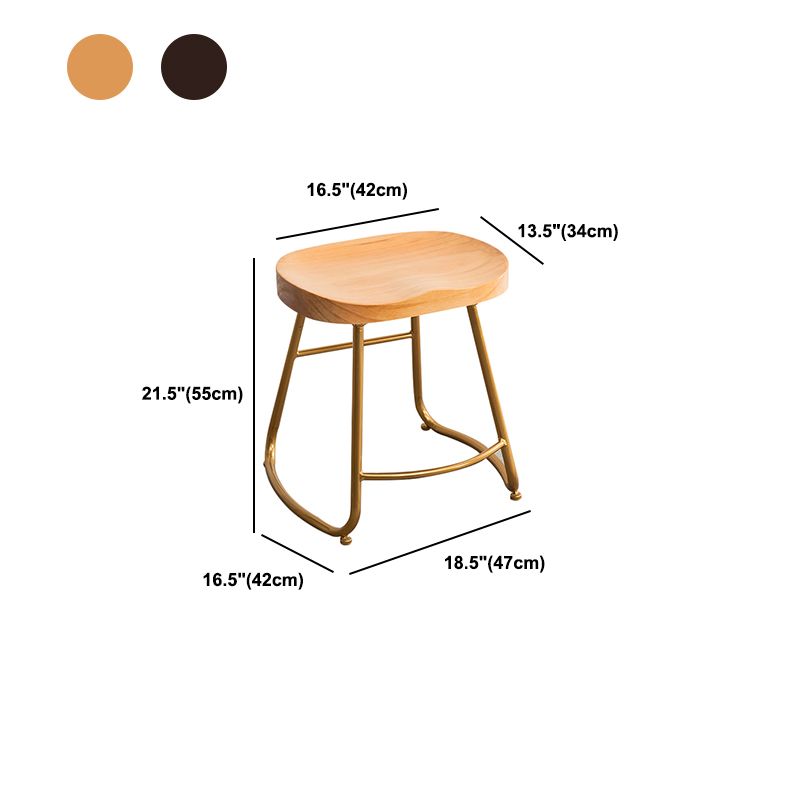 Modern Solid Wood Dining Stool Footrest Indoor Contoured Seat Counter-height Stool