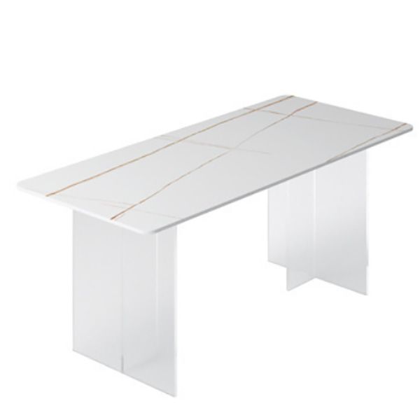 Medieval Modern Stone Dining Table Acrylic Base Table for Dining Room