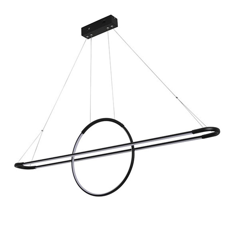 3-Light Island Light Modern Style Ring Shape Metal Pendant Lighting