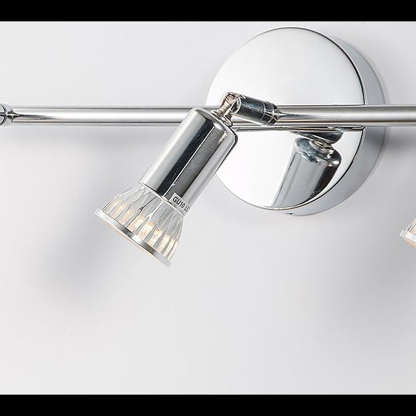 3-Lights Adjustable LED Mirror Light Simplicity Style Stainless Steel Cylindrical Vanity Light in Chrome