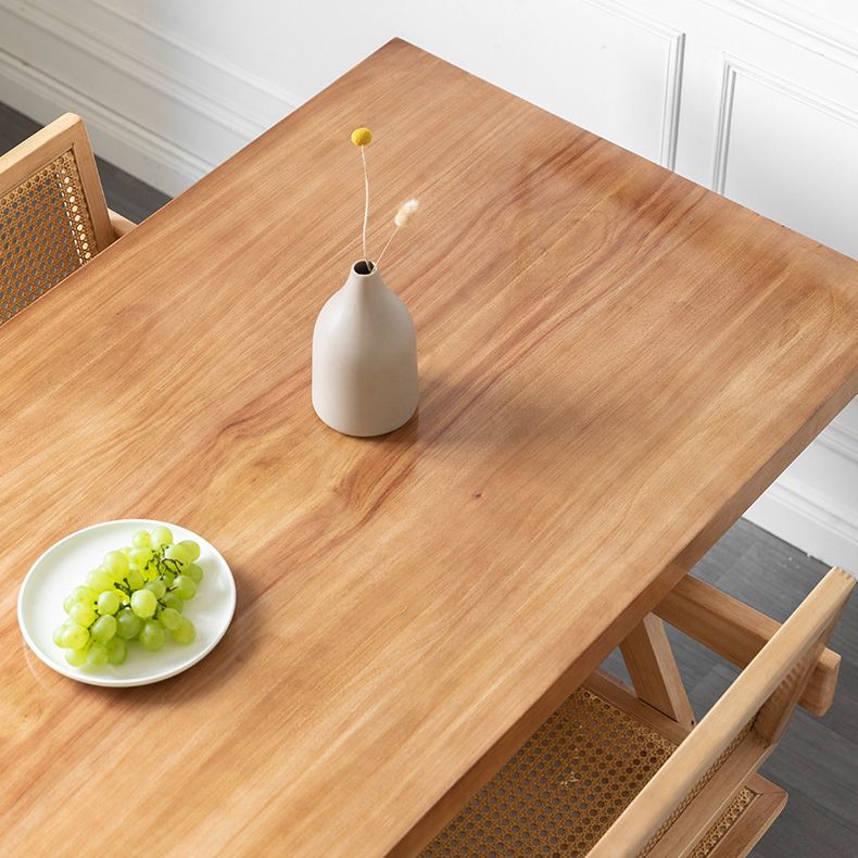 Solid Wood Dining Set 1/4/5 Pcs Rectangle Dining Table and Chair with Arm